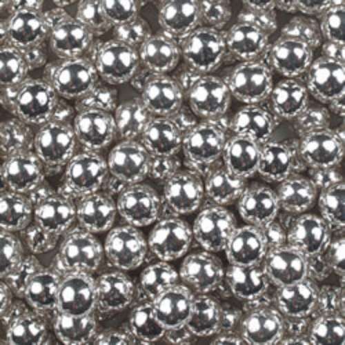 Metallic Silver Sugar Pearls 4mm - Click Image to Close